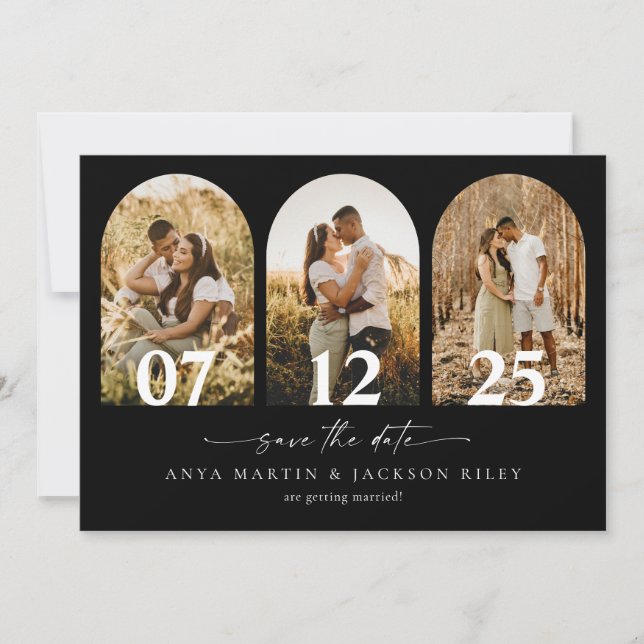 Arch Photo Save The Date Wedding Card Announcement (Front)