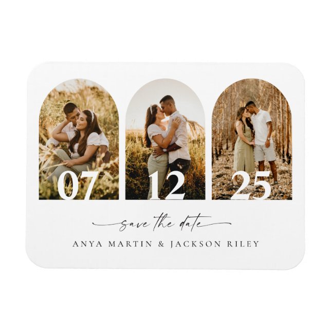 Arch Photo Save The Date Wedding Card Announcement Magnet (Horizontal)