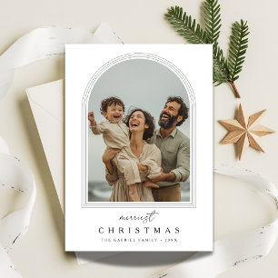 Arch Photo Script Merriest Christmas Fun Greetings Holiday Card