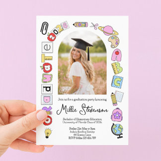 Arch Photo Teacher Graduation Invitation