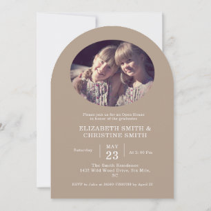 Arch Photo Twin College High School Graduation Invitation