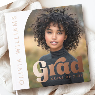 Arch photo white retro grad graduation guest book