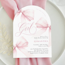 Arch Pink Bow Girl Baby Shower