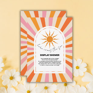 Arch Retro Here Comes The Son Baby Shower Enclosure Card