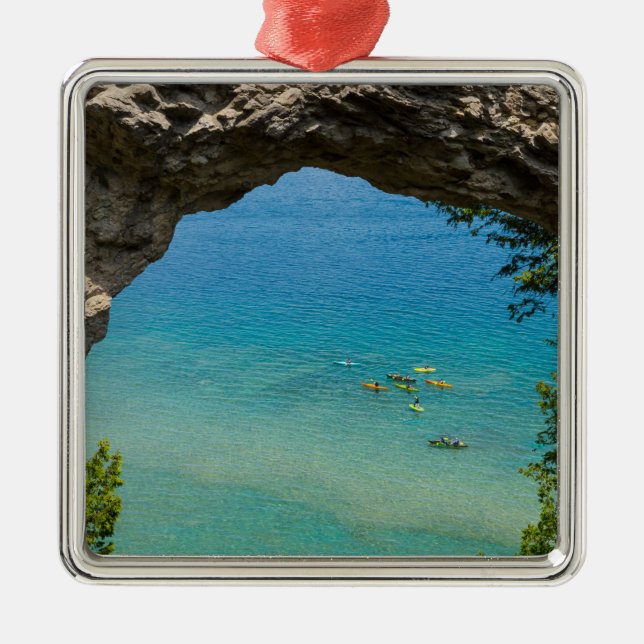Arch Rock Canoeing Metal Tree Decoration (Front)
