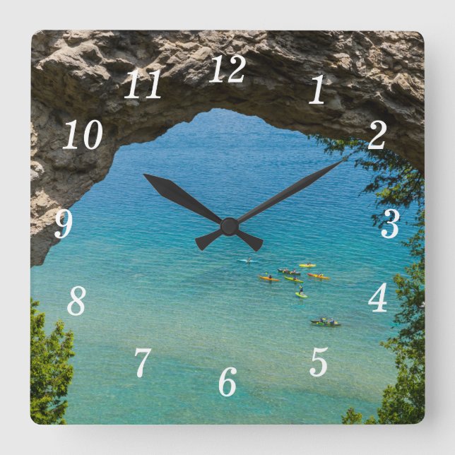 Arch Rock Canoeing Wall Clock (Front)