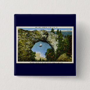 Arch Rock Mackinac Island, Michigan 15 Cm Square Badge