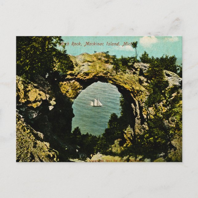 Arch Rock Mackinac Island, Michigan 1911 Postcard (Front)