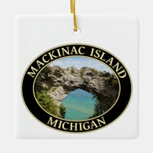 Arch Rock on Mackinac Island, Michigan Ceramic Ornament
