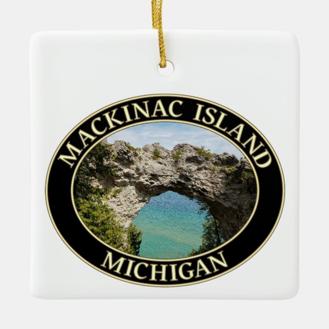 Arch Rock on Mackinac Island, Michigan Ceramic Ornament (Front)