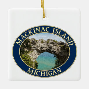 Arch Rock on Mackinac Island, Michigan Ceramic Ornament