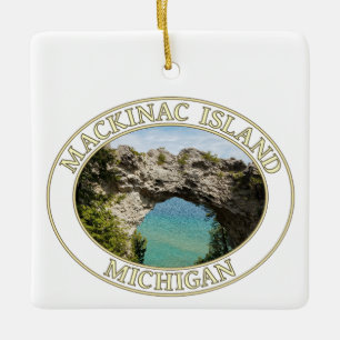 Arch Rock on Mackinac Island, Michigan Ceramic Ornament