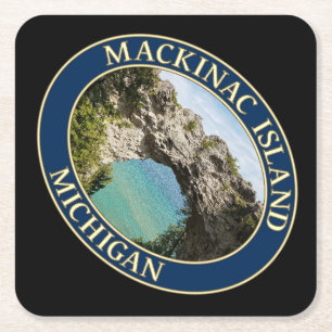 Arch Rock on Mackinac Island, Michigan Square Paper Coaster