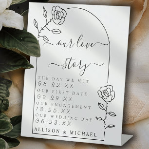 Arch Script Our Love Story Pedestal Sign