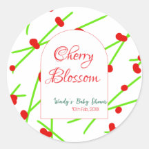 Arch shape cherry blossom red green baby shower na