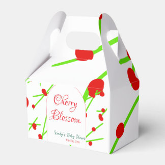 Arch shape cherry blossom red green baby shower na favour box