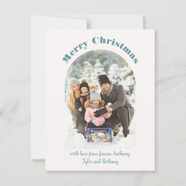 Arch Shaped Photo Flat Photo Holiday Card (Front)