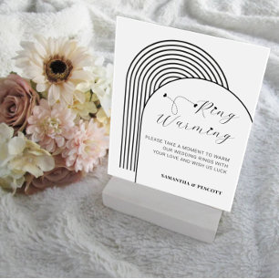 Arch Simple Minimal Rings Warming Wedding  Acrylic Sign