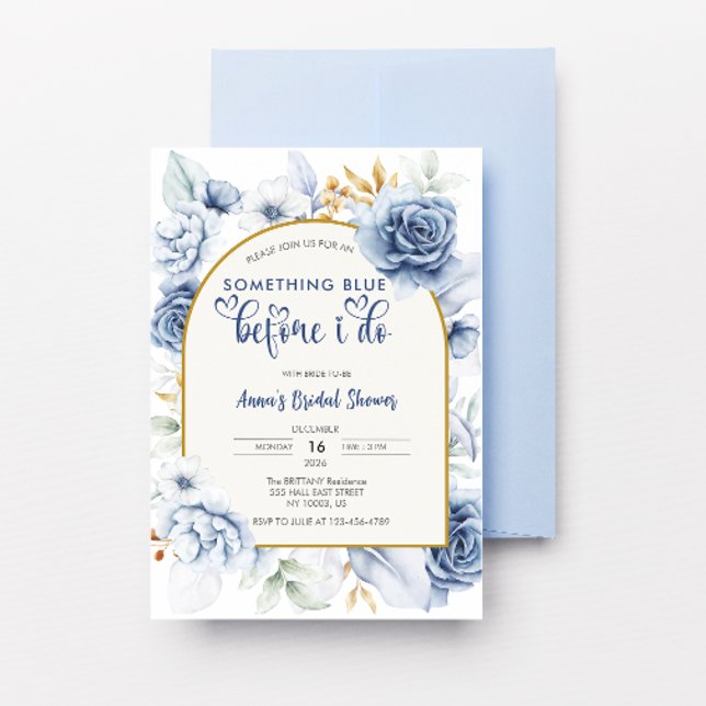 Arch Something Blue Before I Do Bridal Shower Invitation (Arch Something Blue Before I Do Bridal Shower)