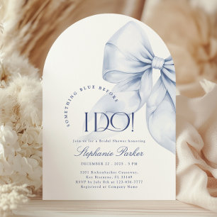 Arch Something Blue Bow Bridal Shower Invitation