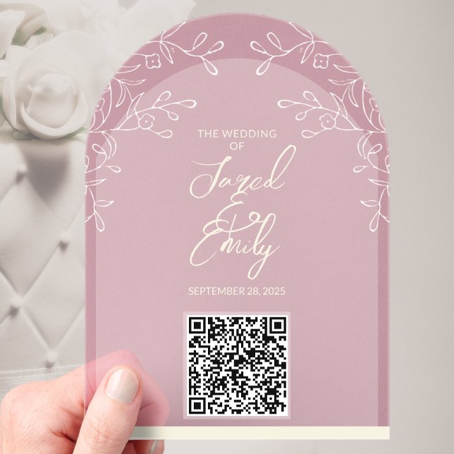 Arch Style Acrylic Wedding QR Code Invitation (Creator Uploaded)