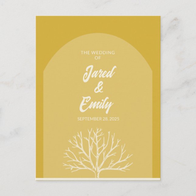 Arch Style Nature Wedding Invitation Postcard (Front)
