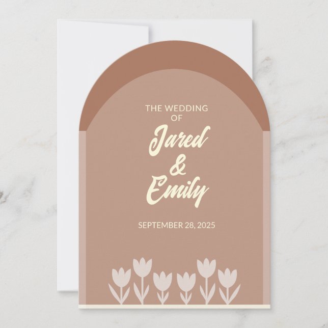 Arch Style QR Code Wedding Invitation (Front)