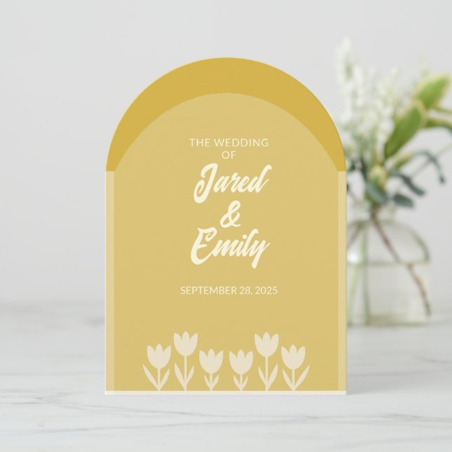 Arch Style QR Code Wedding Invitation (Standing Front)