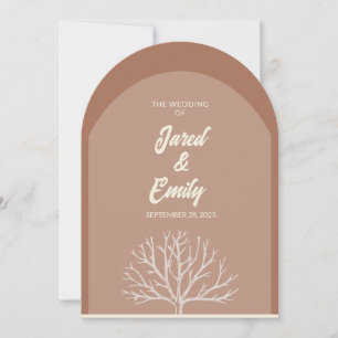 Arch Style Tree Wedding Invitation QR Code