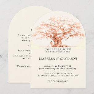 Arch Sunset Olive Tree Destination Wedding Invitation