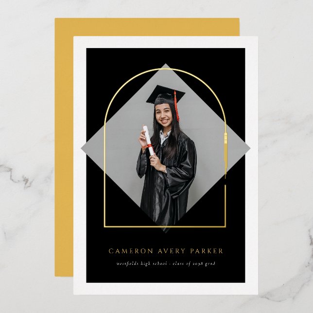 Arch Tassels Minimalist Frame Photo Graduation (Front/Back)