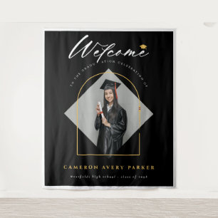 Arch Tassels Photo Graduation Welcome Backdrop Tapestry