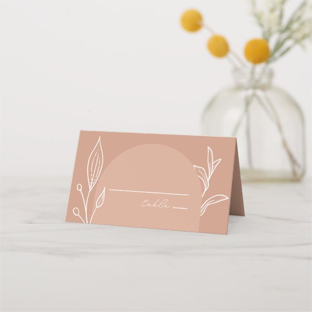 Arch Terracotta Botanical Wedding Place Card (Front)