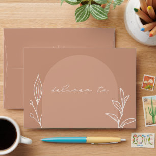Arch Terracotta Line Art Wedding Envelope