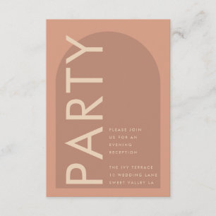 Arch Terracotta Pampas Boho Desert Coral Wedding Enclosure Card