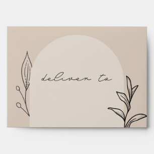 Arch Wedding Line Art Tan Envelope