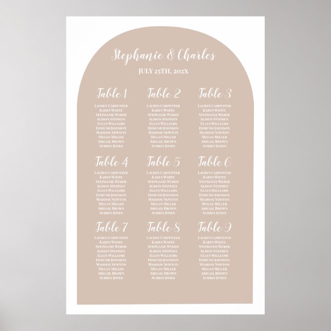 Arch Wedding Seating Chart (Front)