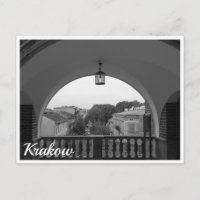 Arch window in old town in Krakow, Poland