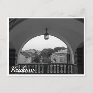 Arch window in old town in Krakow, Poland Postcard