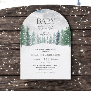 Arch Winter Baby It's Cold Outside Baby Shower Invitation