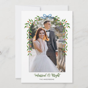 Arch with Bow & Garland Newly wed Photo  Announcement