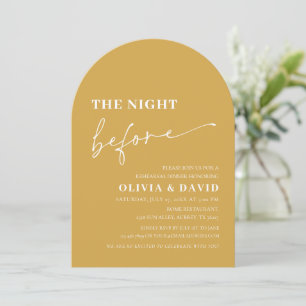 Arch Yellow  Night Before Rehearsal Dinner Invitation