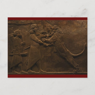 Archaeological Find: Assyrian Lion Hunt Fresco, Postcard