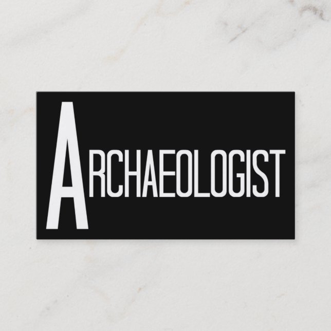 Archaeologist Black and White Business Card (Front)