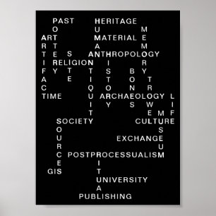 Archaeology and anthropology crossword puzzle poster