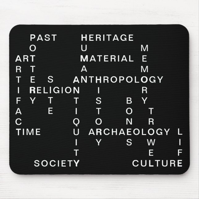 Archaeology anthropology crossword puzzle mouse mat (Front)