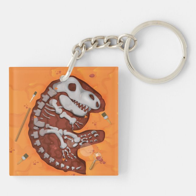 Archaeology Dinosaur Bones Dig Key Ring (Back)