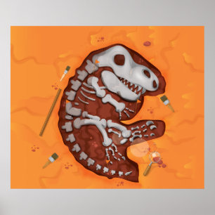 Archaeology Dinosaur Bones Dig Poster