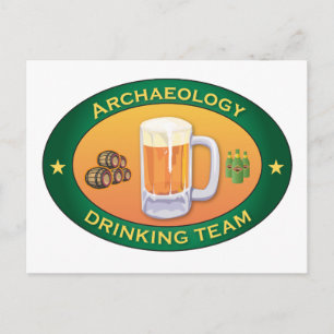 Archaeology Drinking Team Postcard