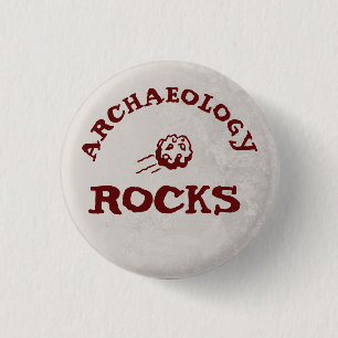 Archaeology rocks 3 cm round badge